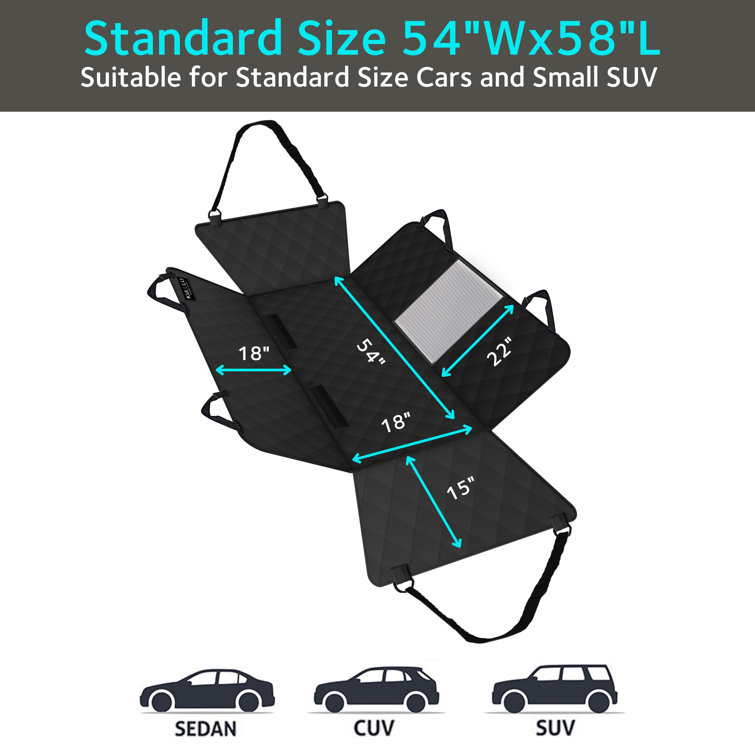 KULULU Premium Hammock Dog Car Seat Cover For Trucks With Mesh